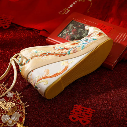 Prism - Wedge Heels Embroidered Hanfu Bridal Shoes