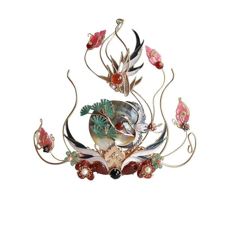 Hanfu Hair Accessories Set: Crane Shadow