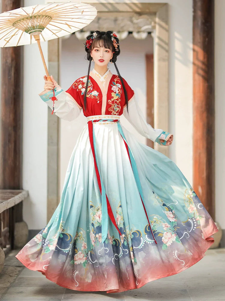 Dark Hibiscus 暗香芙蓉 - Tang Dynasty Style Beizi Qiyao Ruqun