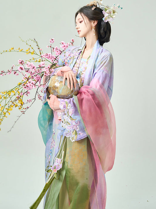 Rainbow Iris 鸢尾 - Fairy Spring and Summer Daily Song Dynasty Style Qiyao Ruqun Hanfu (Preorder)