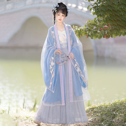Indigo Blossoms - Song Dynasty Style Qiyao Ruqun Hanfu