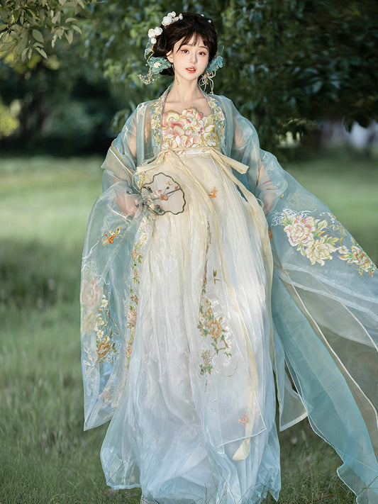 White Peony 白芍 - Tang Dynasty Style Hanfu Dress Heziqun