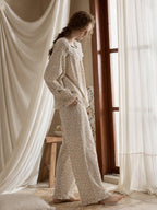 Vintage Floral Lace Collar Pajama Set
