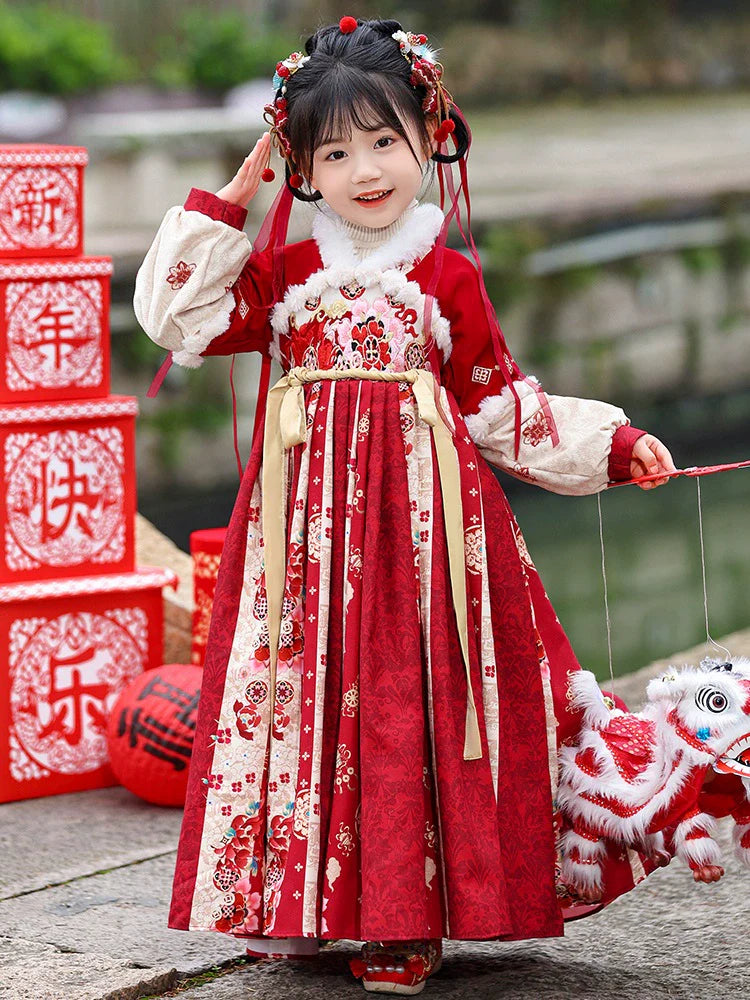 Queenie - Winter New Year Hanfu Dress, Princess Costume for Girls