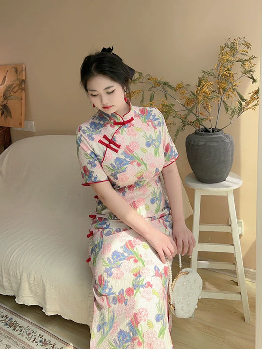 Spring Breeze 十里春风 - New Chinese Style Cheongsam Dress