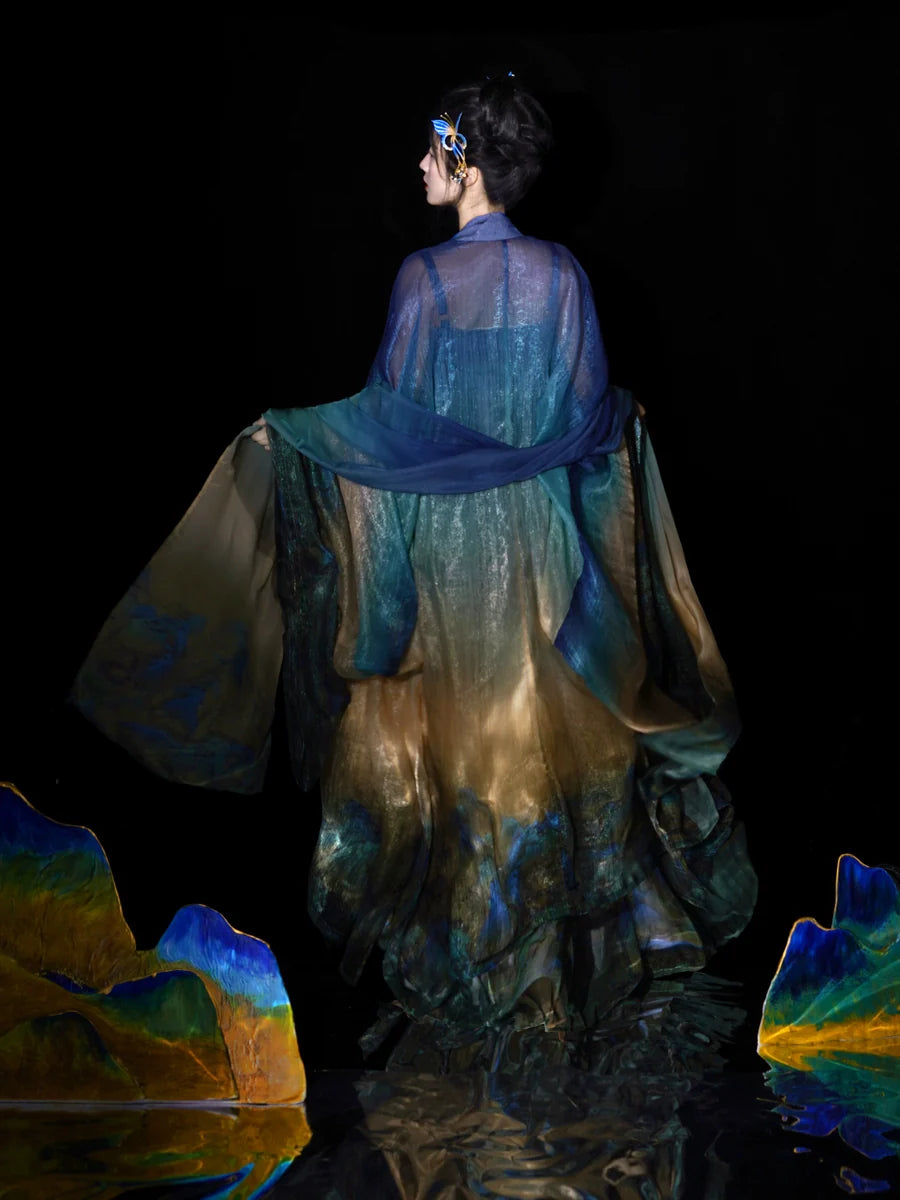 Daisy Blue 黛蓝 - Tang Dynasty Style Hanfu Dress Heziqun