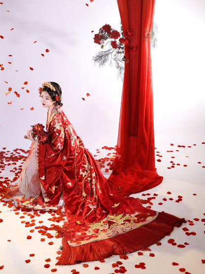 The Song Dynasty Wedding, Bridal Gown, Camellia Petals 山茶花事 (Preorder)