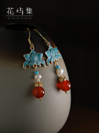 Royal Lotus Chinese Style Earrings