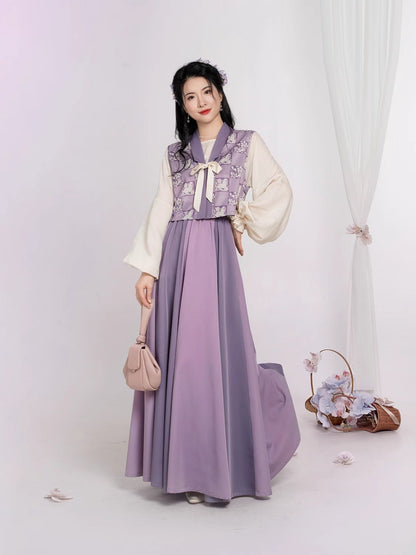 Taro Milk Tea 芋泥奶茶 - New Chinese Style Tang Dynasty Beizi Hanfu (Preorder)