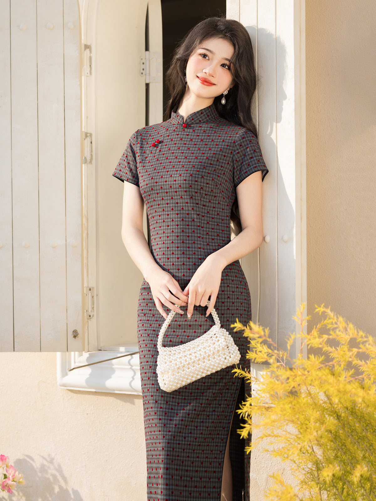 Sweet Heart - Short Sleeve Midi Cheongsam