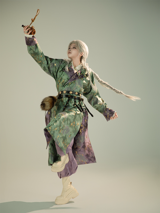 Tang Dynasty Hanfu Robe - Perilla Leaves 紫苏叶子