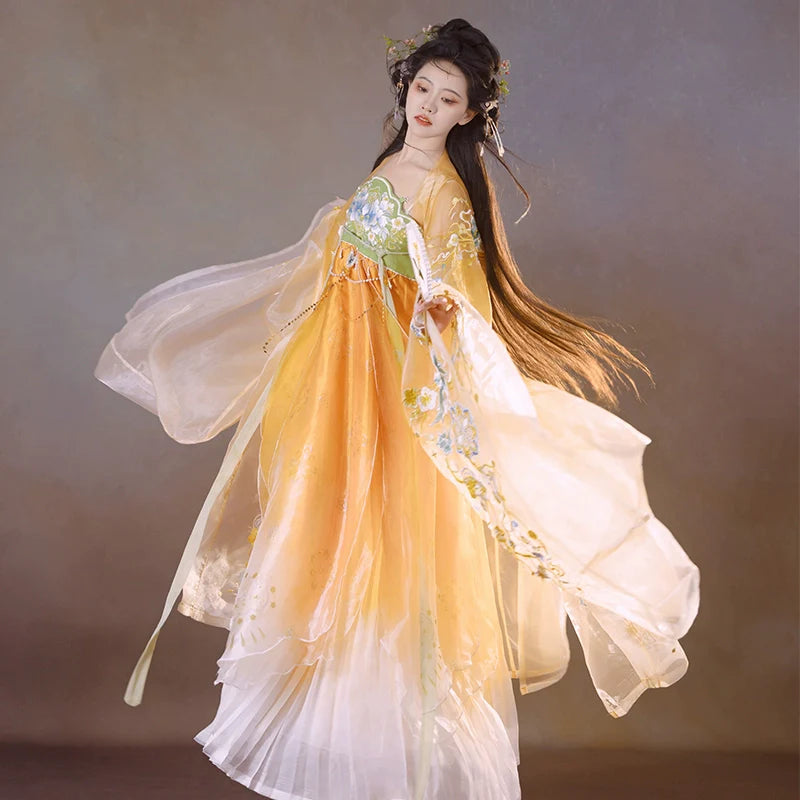 Pink Sunlight - Tang Dynasty Style Hanfu Dress Heziqun