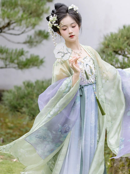 Lily of the Valley 铃兰扇面 - Tang Dynasty Style Hanfu Dress Heziqun