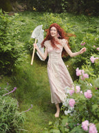 Enchanted Rose Garden Lace-Up Dress