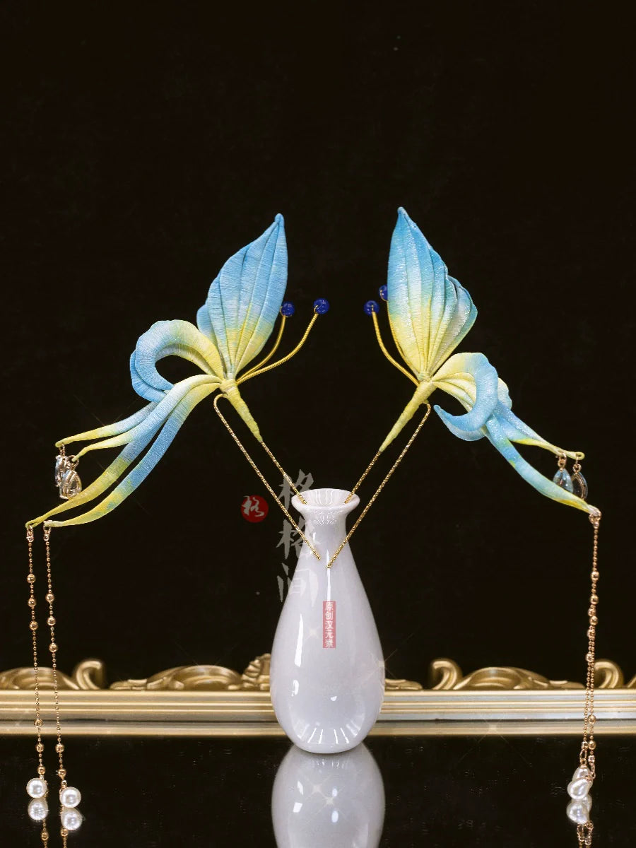 Hair Pins: Emerald Butterfly