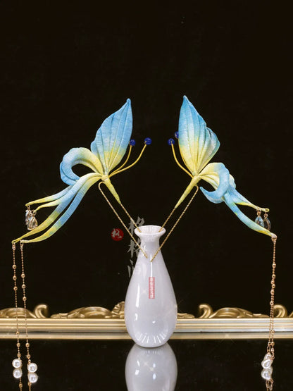 Hair Pins: Emerald Butterfly