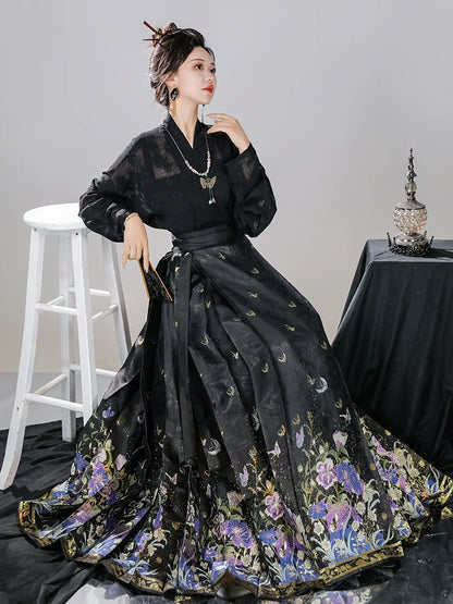 Ming Dynasty Modern Hanfu, Mamianqun, Flower Spirit 花为棂