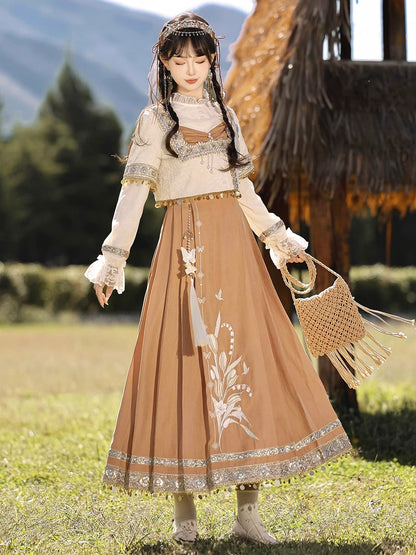 Desert Tulip  大漠郁香 - Modern Ming Dynasty Hanfu with Mamianqun