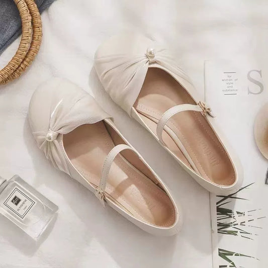 Adeline - Plain Bow Cheongsam Shoes