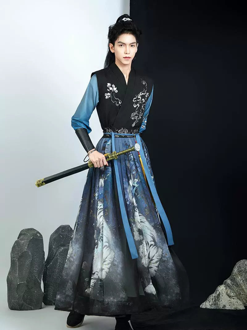 Wei Jin Wuxia Style Qiyao Ruqun - White Tiger 瑶光白虎