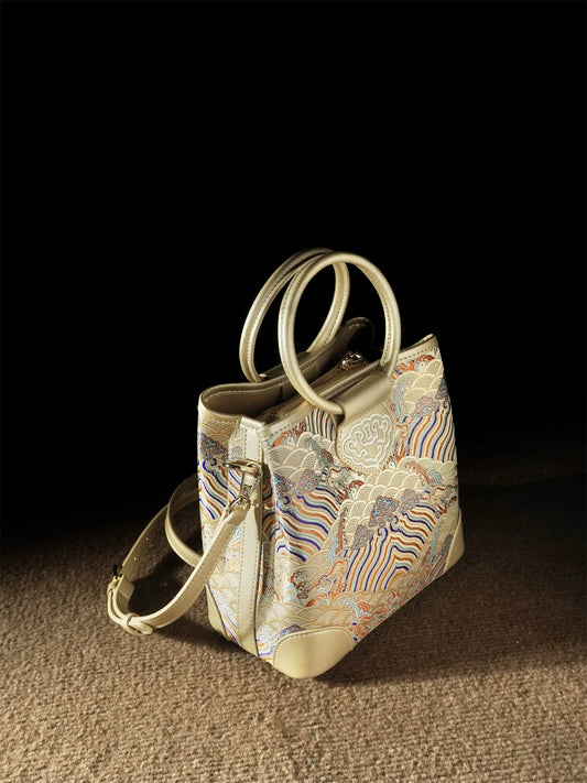 Sea Cliffs Song Brocade Handbag for Women