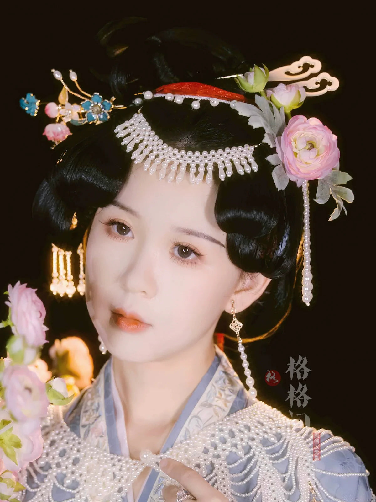 Hanfu Hair Accessories Set: Pearls