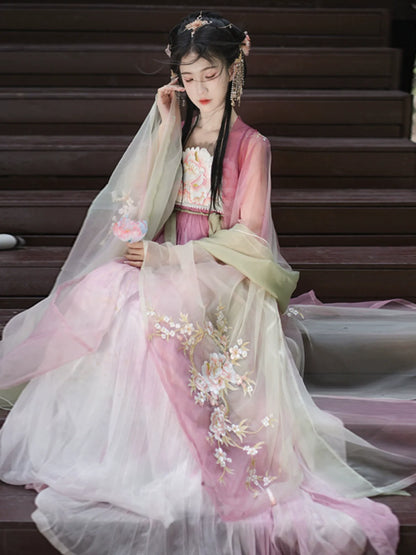 Peach Blossom God 桃花神 - Tang Dynasty Style Hanfu Dress Heziqun