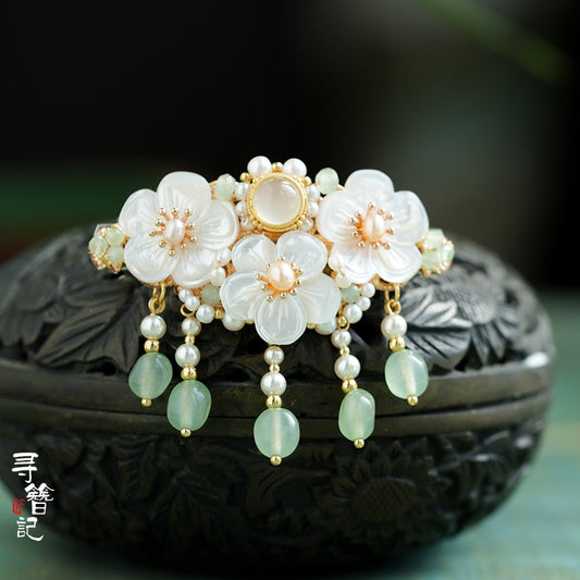 Back Hair Pin: Snow Petals