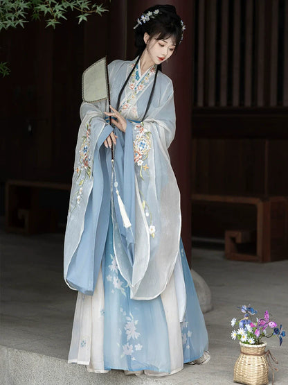 Nian Fanchen 念凡尘 - Wei Jin Style Cross Collar Qiyao Ruqun