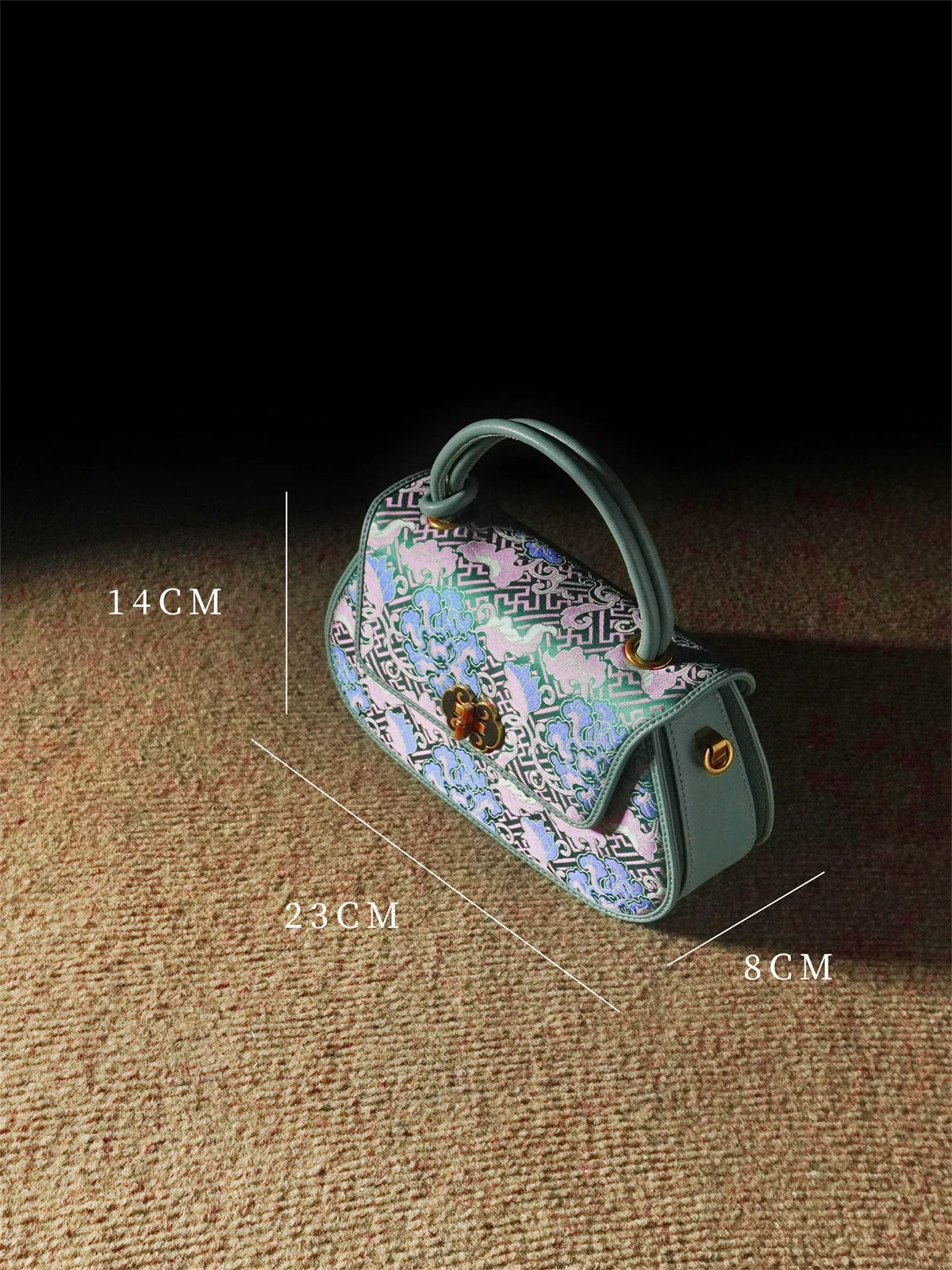 Court Feast Song Brocade Crossbody Shoulder Bag for Women