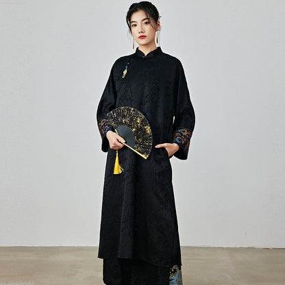 Onyx - Jacquard Satin Cheongsam Dress