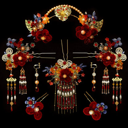 Chinese Wedding Hair Accessories: Velvet Touch