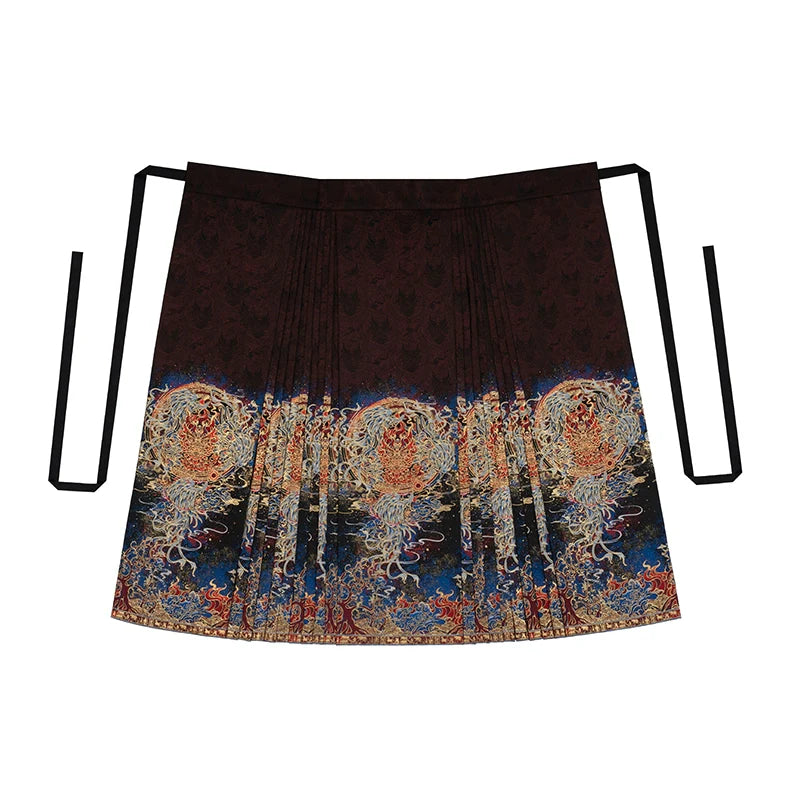 Shen Wu 神傩 - Modern Ming Dynasty Weaving Gold Mamianqun Outfit (Preorder)