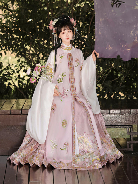 Hibiscus 芙蓉 - Cloud Collar & Mamianqun Ming Dynasty Hanfu Set