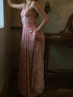 Watercolor Garden Corset Maxi Dress