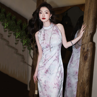 Bamboo Rhyme 竹韵 - Halter Neck Bamboo Style Cheongsam