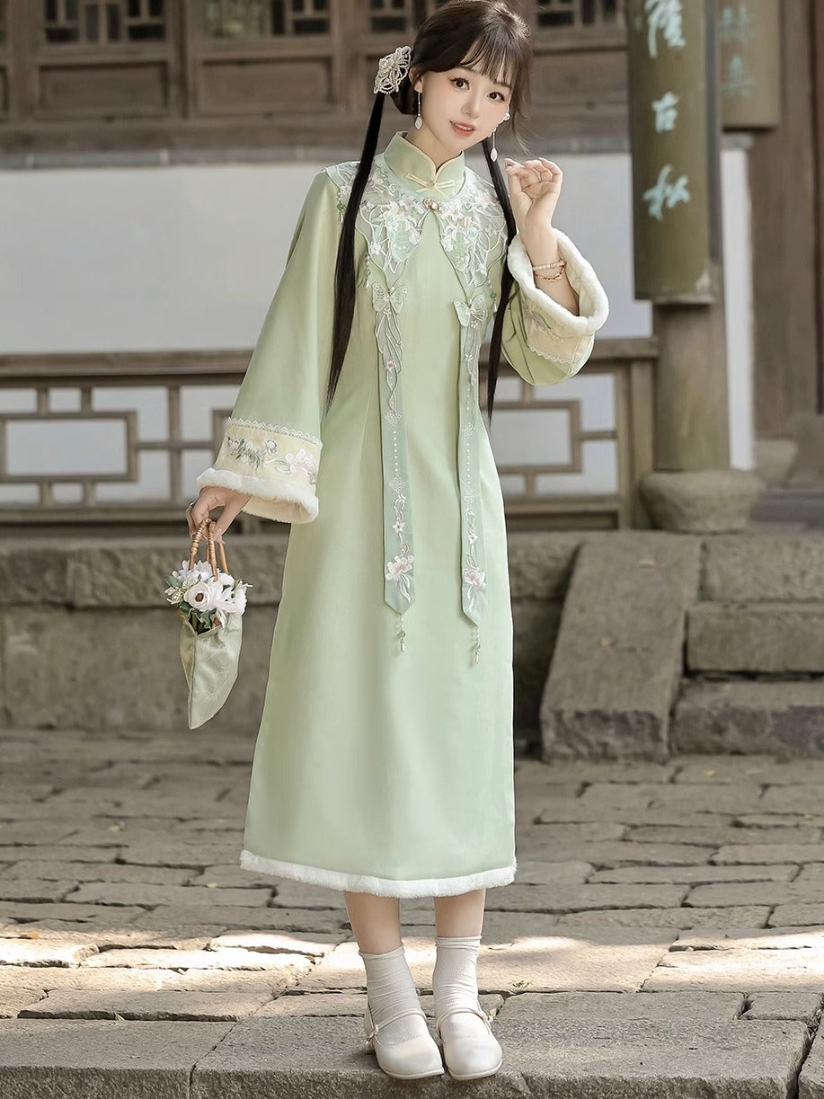 Frost Butterfly 拒霜蝶 - New Chinese Style Modern Cheongsam Dress