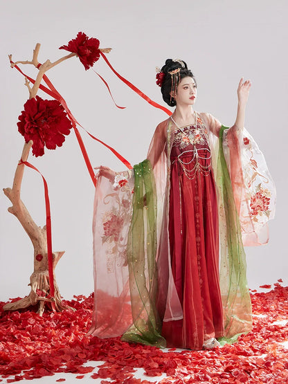 Camellia 山茶 - Tang Dynasty Style Hanfu Dress Heziqun