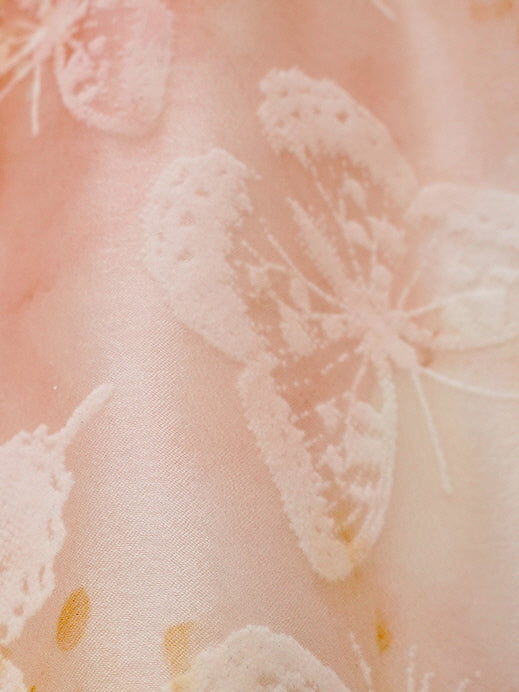 Peach Blossom Off-Shoulder Ruffle Dress