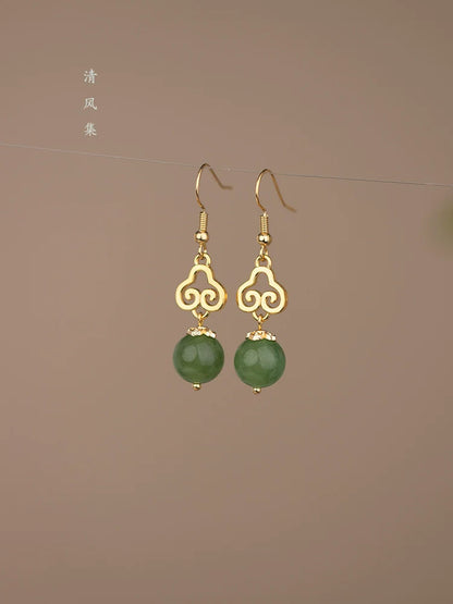 Jade Clouds Chinese Style Earrings
