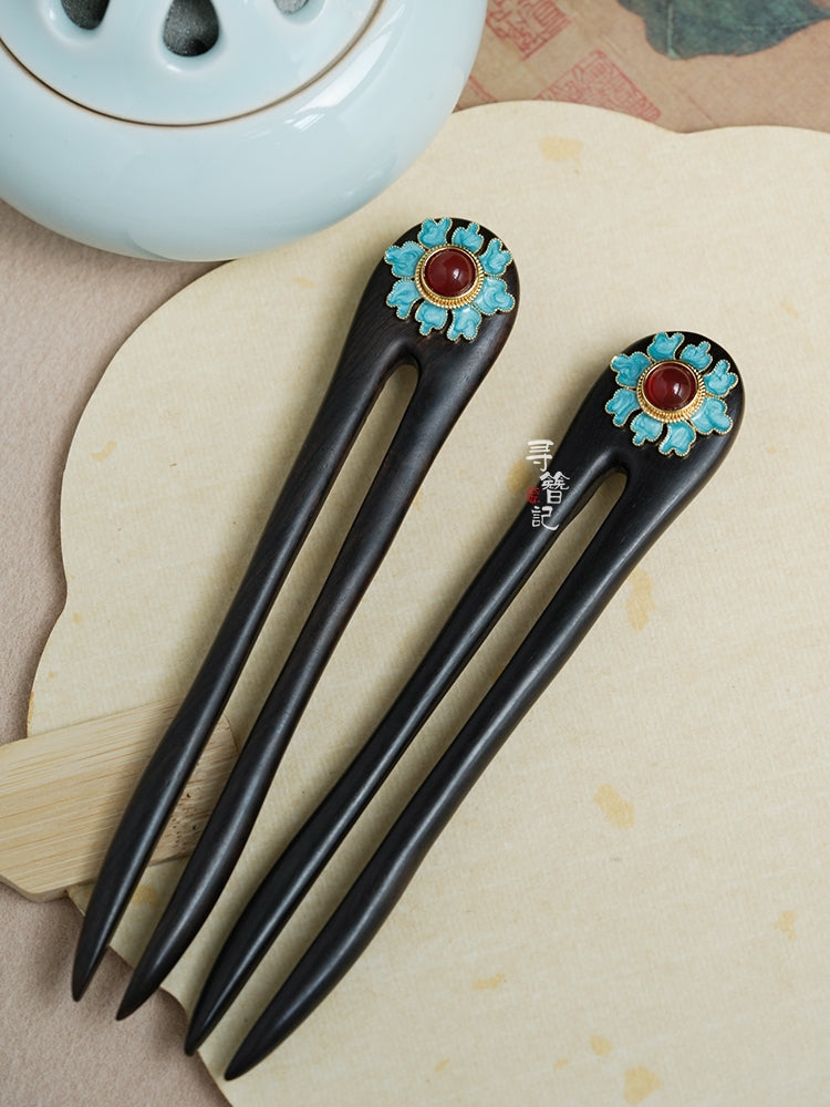 Ebony Hair Stick: Small Cloud