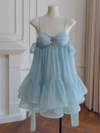 Blue Enchanted Jewel Layered Dress