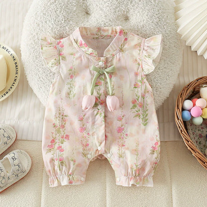 Tulip - Cheongsam Style Baby Onesies for Girls