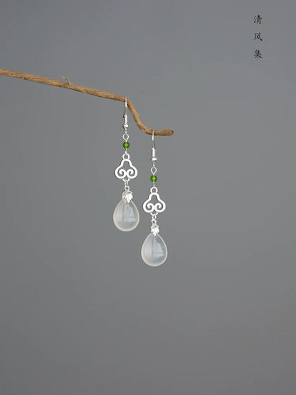 Silver Antique Chinese Style Earrings