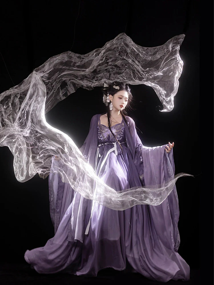 Iris Butterfly 鸢尾蝴蝶 - Tang Dynasty Style Hanfu Dress Heziqun