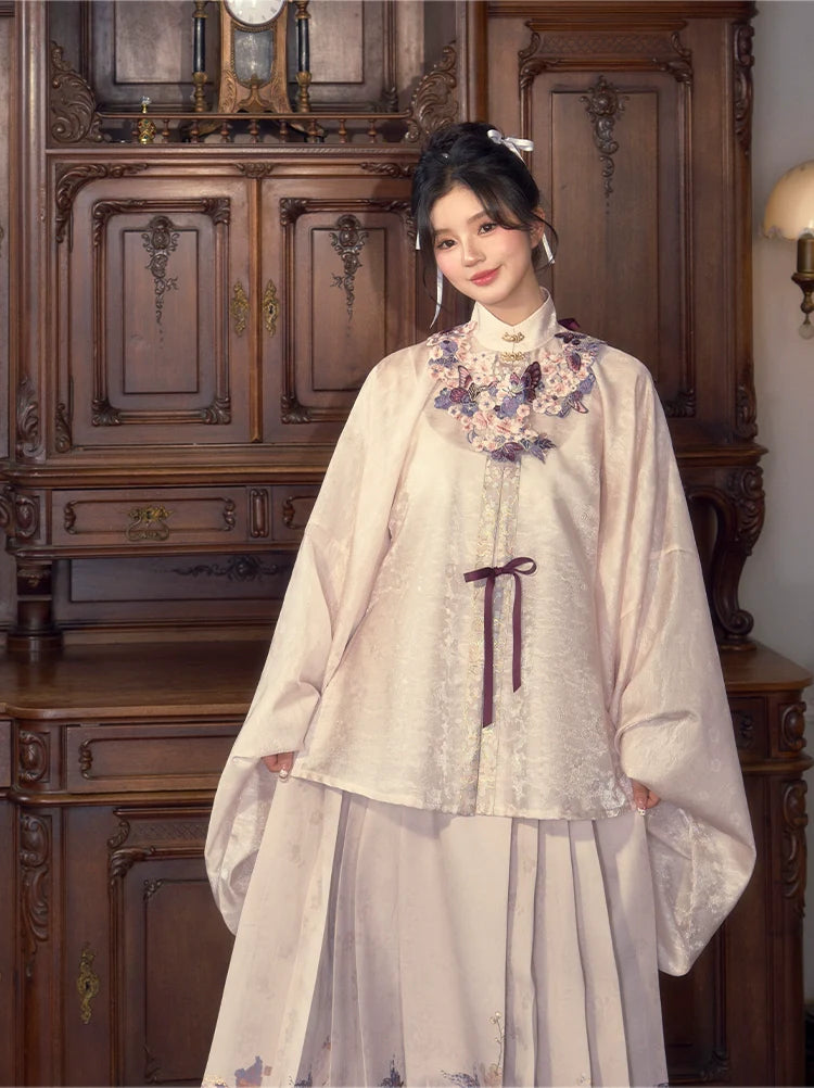 Ming Dynasty Hanfu, Aoqun, Modern, Bridgerton Pink 半纸风华 (Preorder)