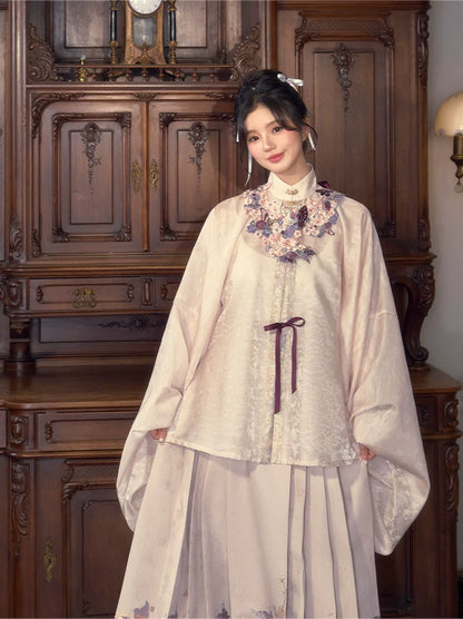Ming Dynasty Hanfu, Aoqun, Modern, Bridgerton Pink 半纸风华 (Preorder)