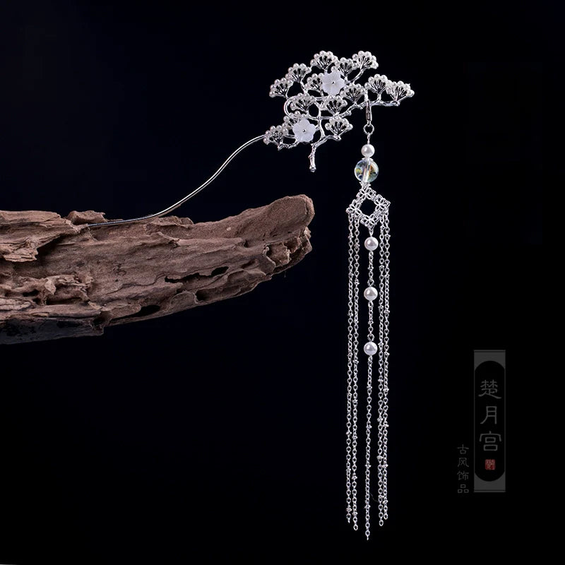 Long Tassels Hair Stick: Cedar