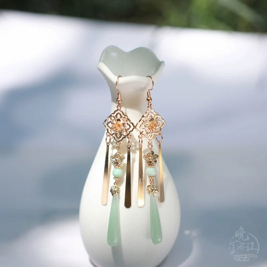 Ocean Droplets Chinese Style Earrings