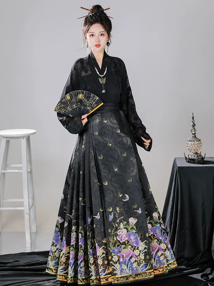 Ming Dynasty Modern Hanfu, Mamianqun, Flower Spirit 花为棂